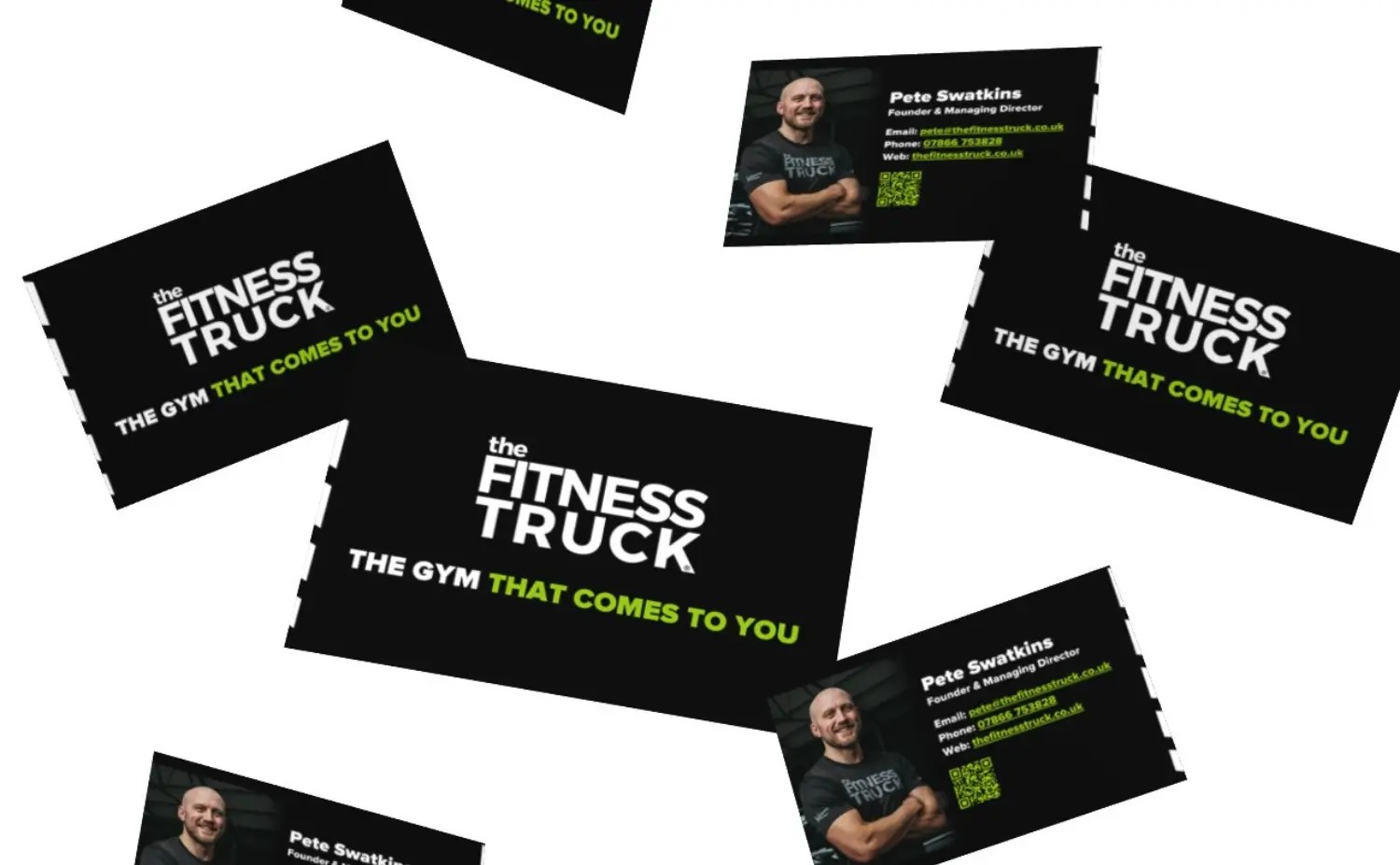 The Fitness Truck Business Cards Mock Up