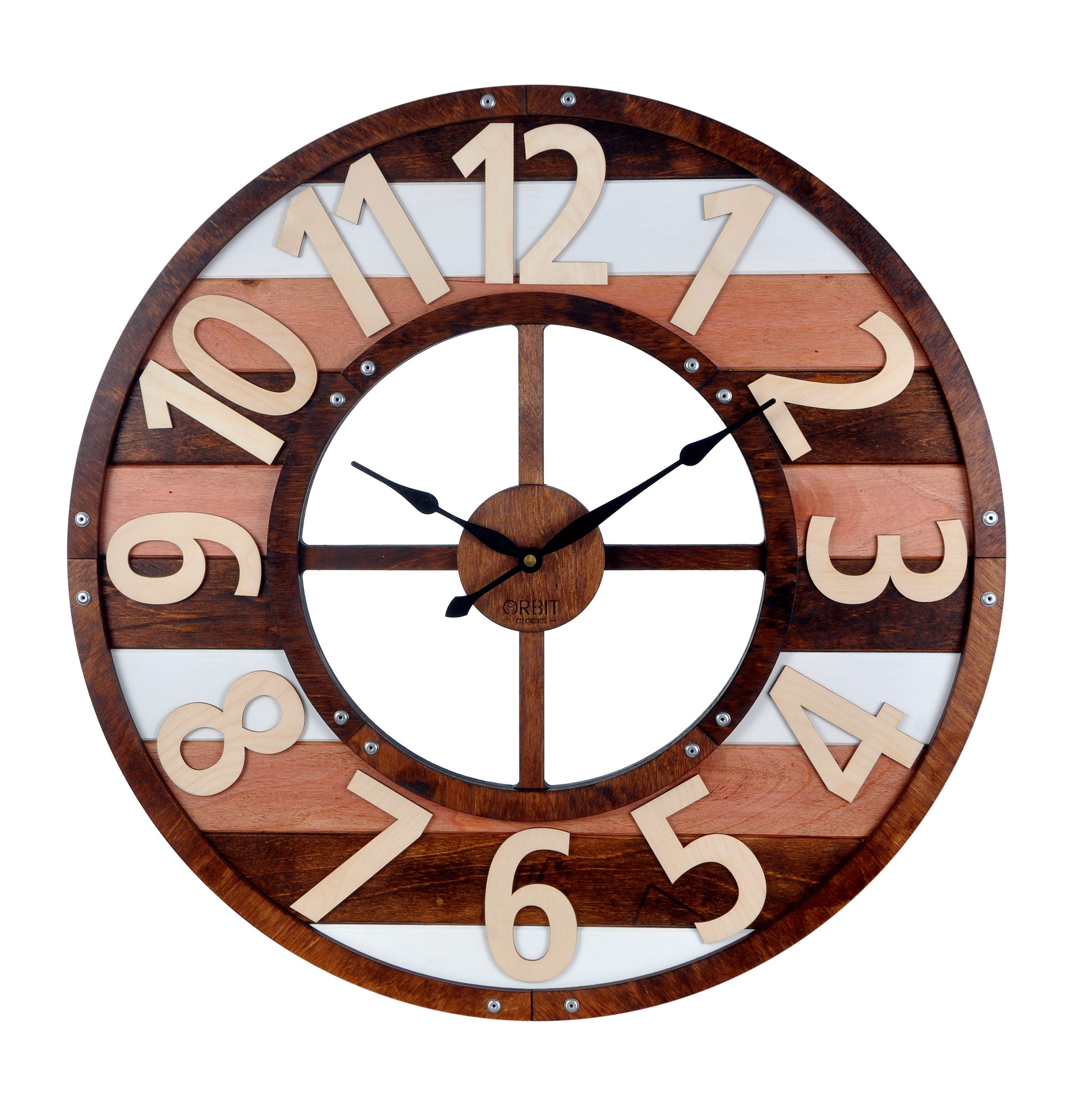 Farmhouse Rustic Wood Wall Clock