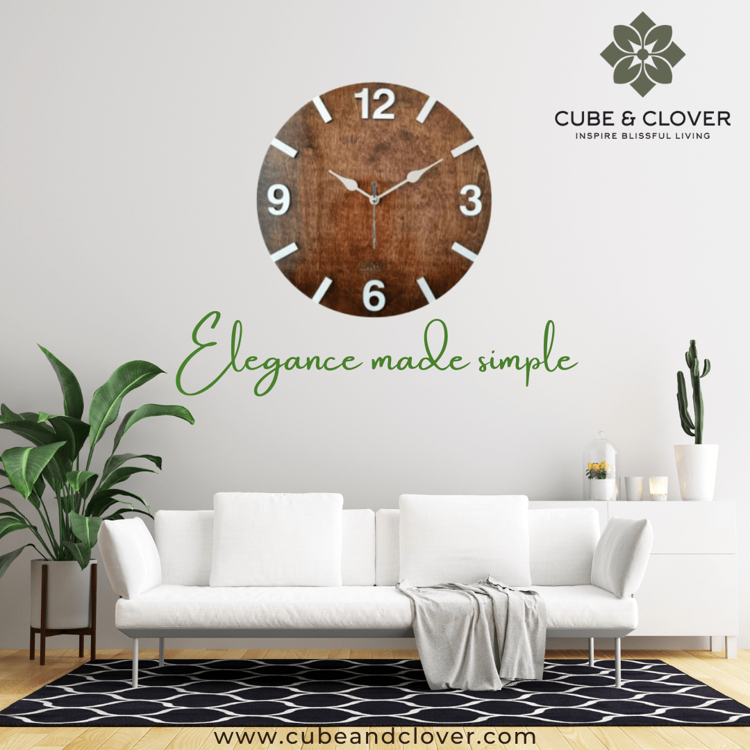 OCWC048DW Brown Wood Wall Clock