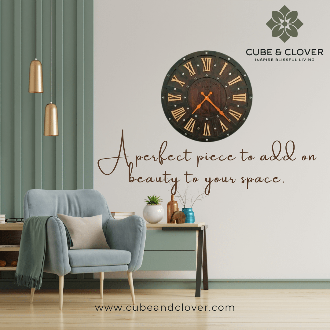 Dark Brown Farmhouse Wood Wall Clock