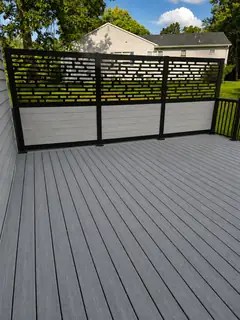 RDI HideAway privacy screen with Fiberon Good Life Beach House deck in Neshanic Station New Jersey