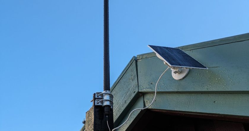 Mesh network running off solar on top of a house