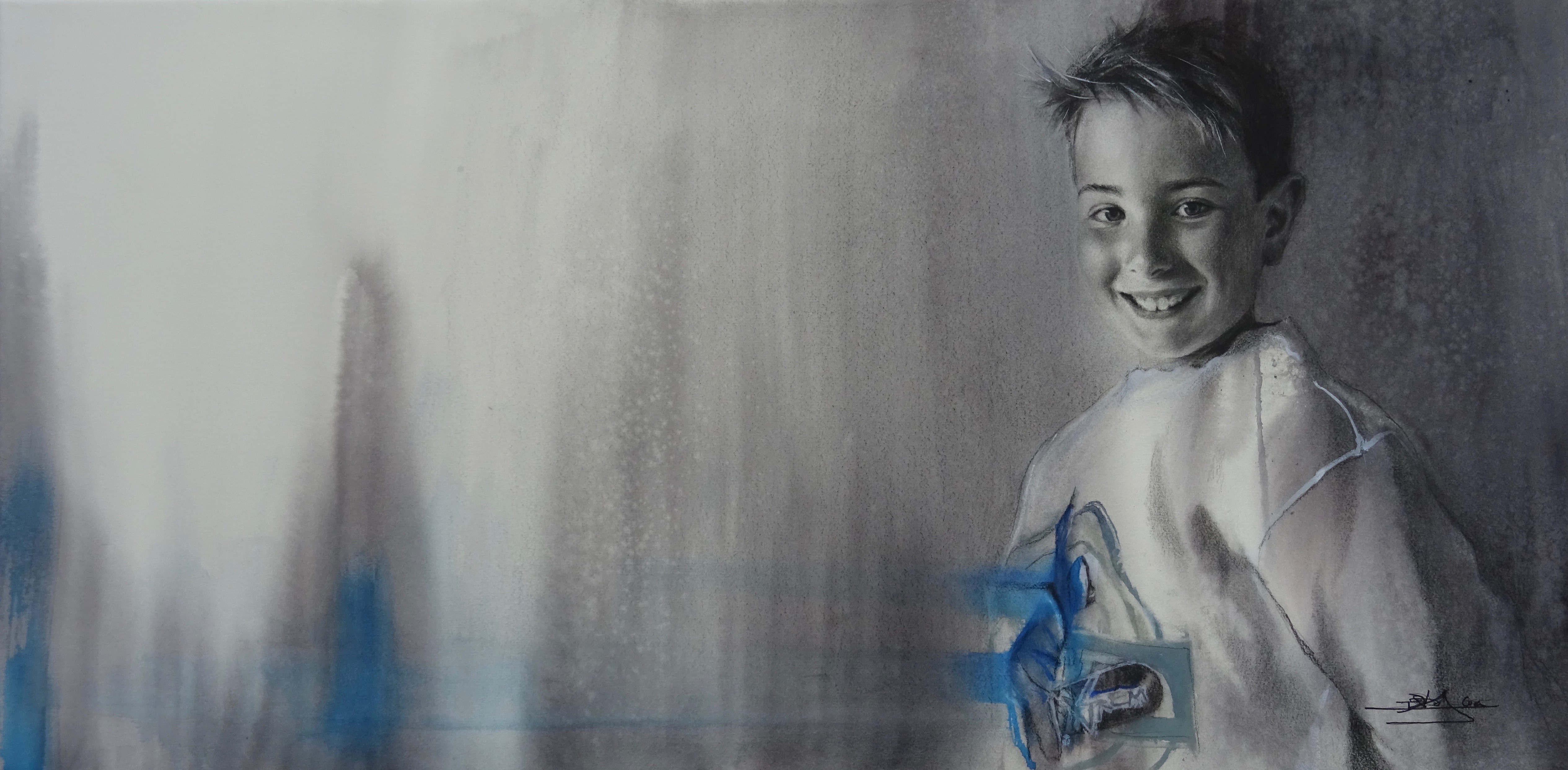 'Dani' - Acuarela y grafito, 100x50cm. / Puedes ver el proceso de creación de la obra en Mi Canal de Youtube