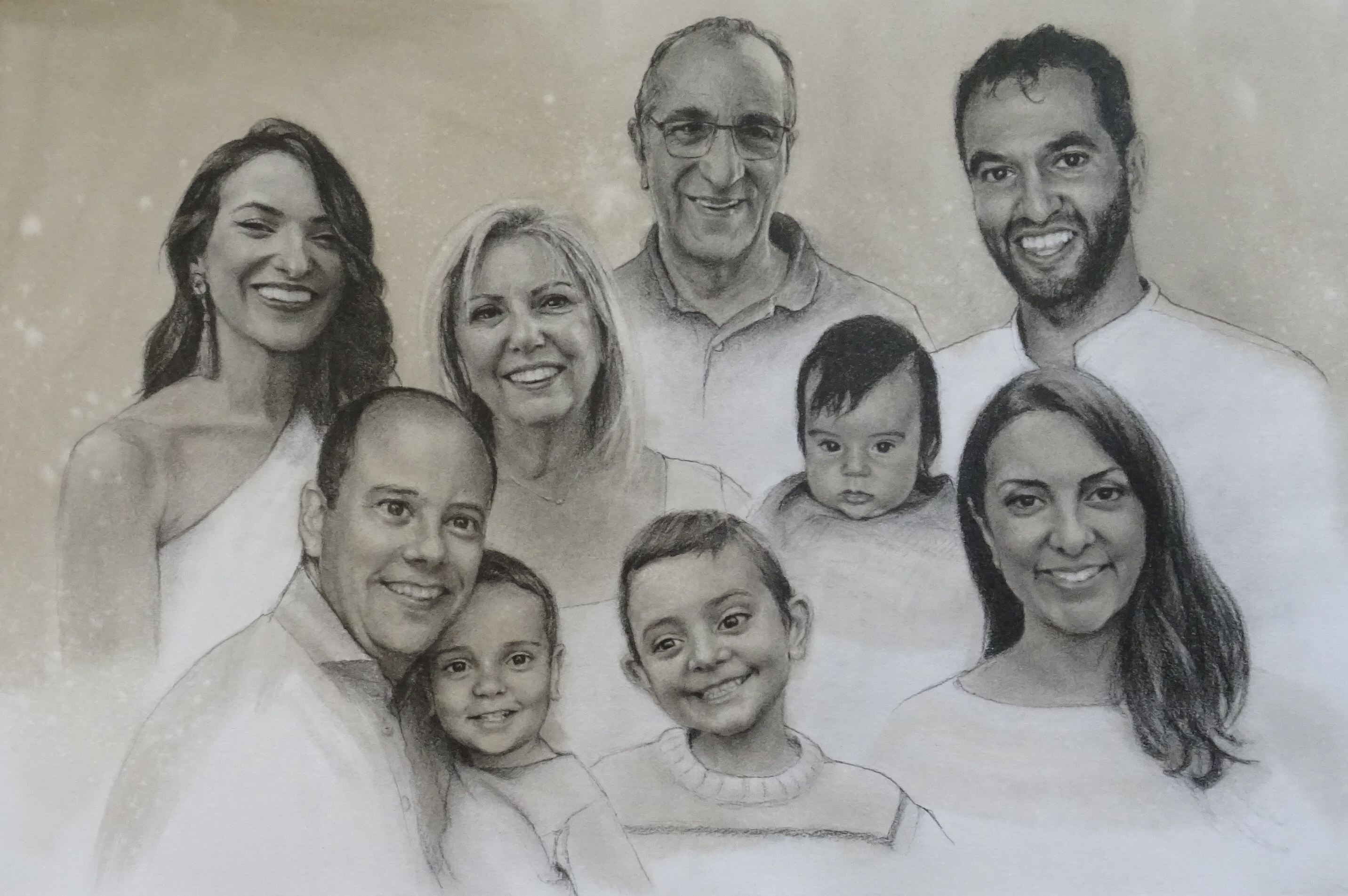 'Feliz 40 aniversario, Mª Luisa y Jesús' - Grafito y Acuarela, 62x41cm. / Puedes ver el proceso de creación de la obra en Mi Canal de Youtube