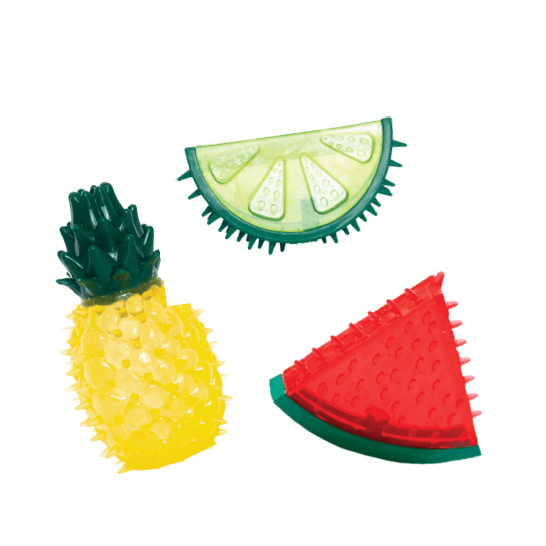 Tropical Fruit TPR Summer Cooling Dog Heat Relief Chew Toys