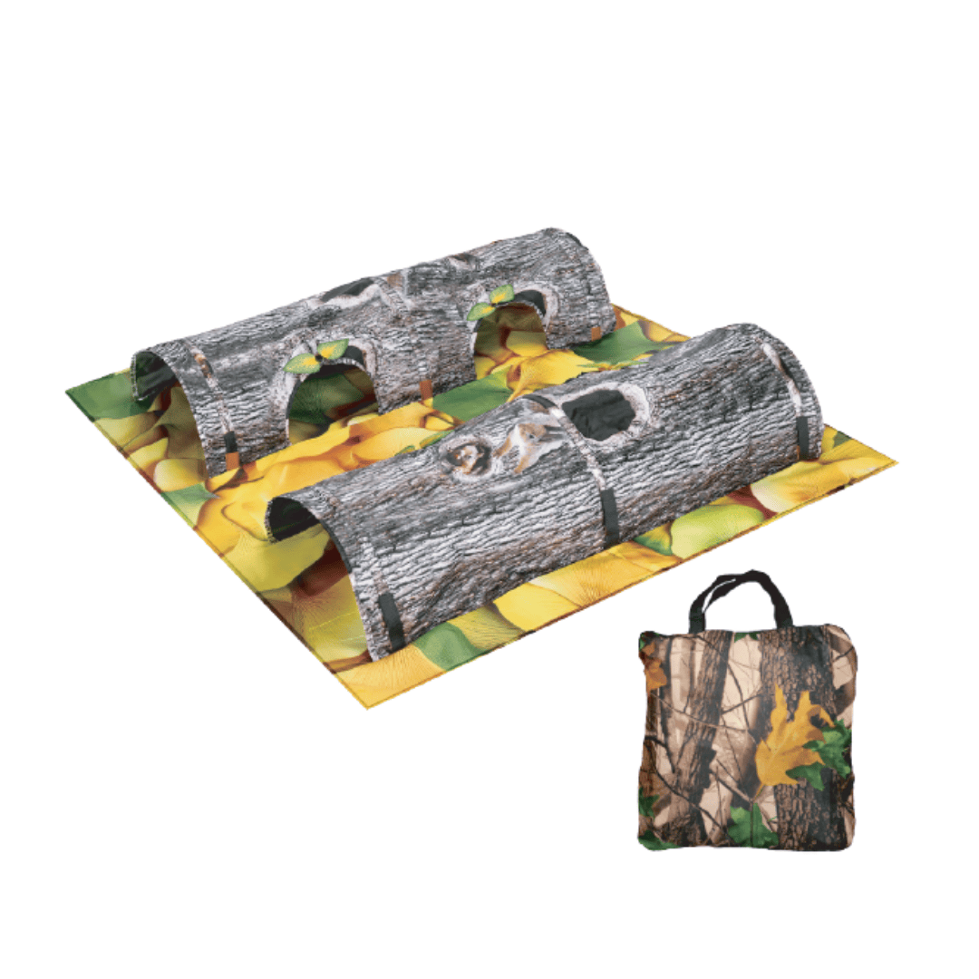 Large Foldable Cat Tunnel Play Mat with Forest Theme