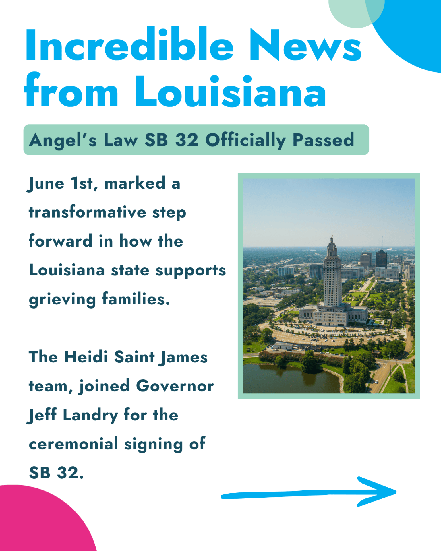 Louisiana SB32 Angels law CuddleCot