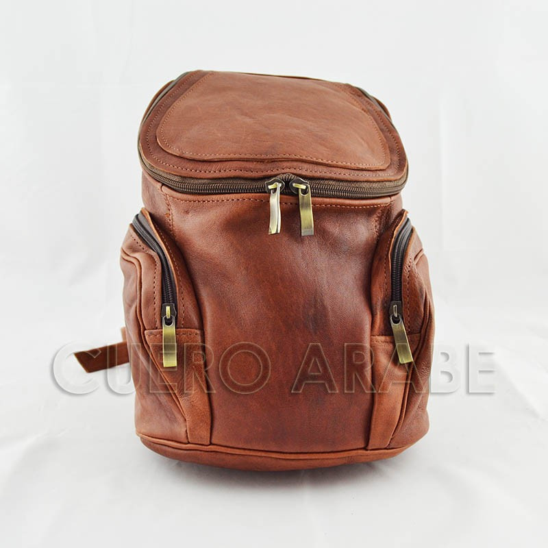 Bucket Backpack With Two Zippered Pockets