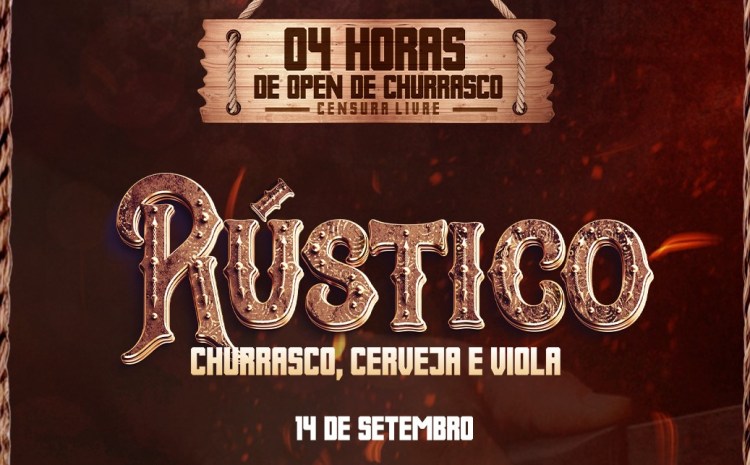 Rústico churrasco, cerveja e viola