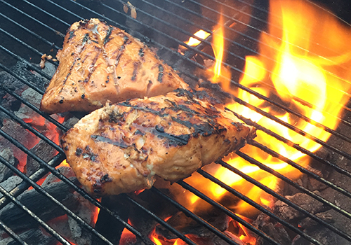 Mike's Knob Creek Bourbon-Grilled Salmon