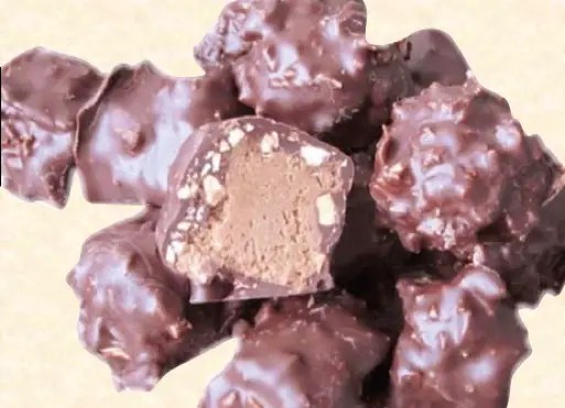 Rochers pralinés maison enrobés de chocolat et d'éclats de noisettes