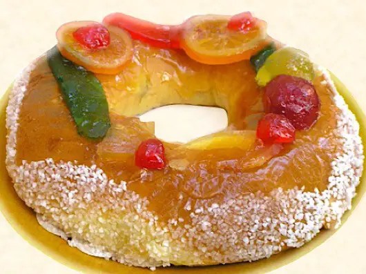Gâteau des rois provençal (royaume), brioche couronne aux fruits confits