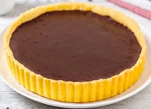 Tarte au chocolat Robuchon, crème au chocolat noir lisse sur pâte sablée maison
