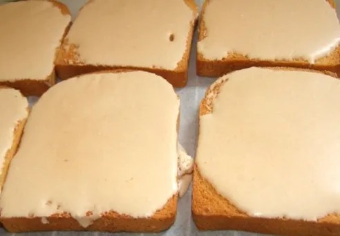 Tranches dorées ou minerves, brioche meringuée