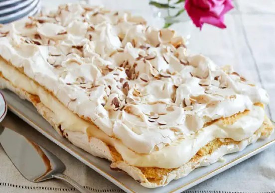 gâteau le meilleur du monde, layer cake norvégien meringue et crème vanille