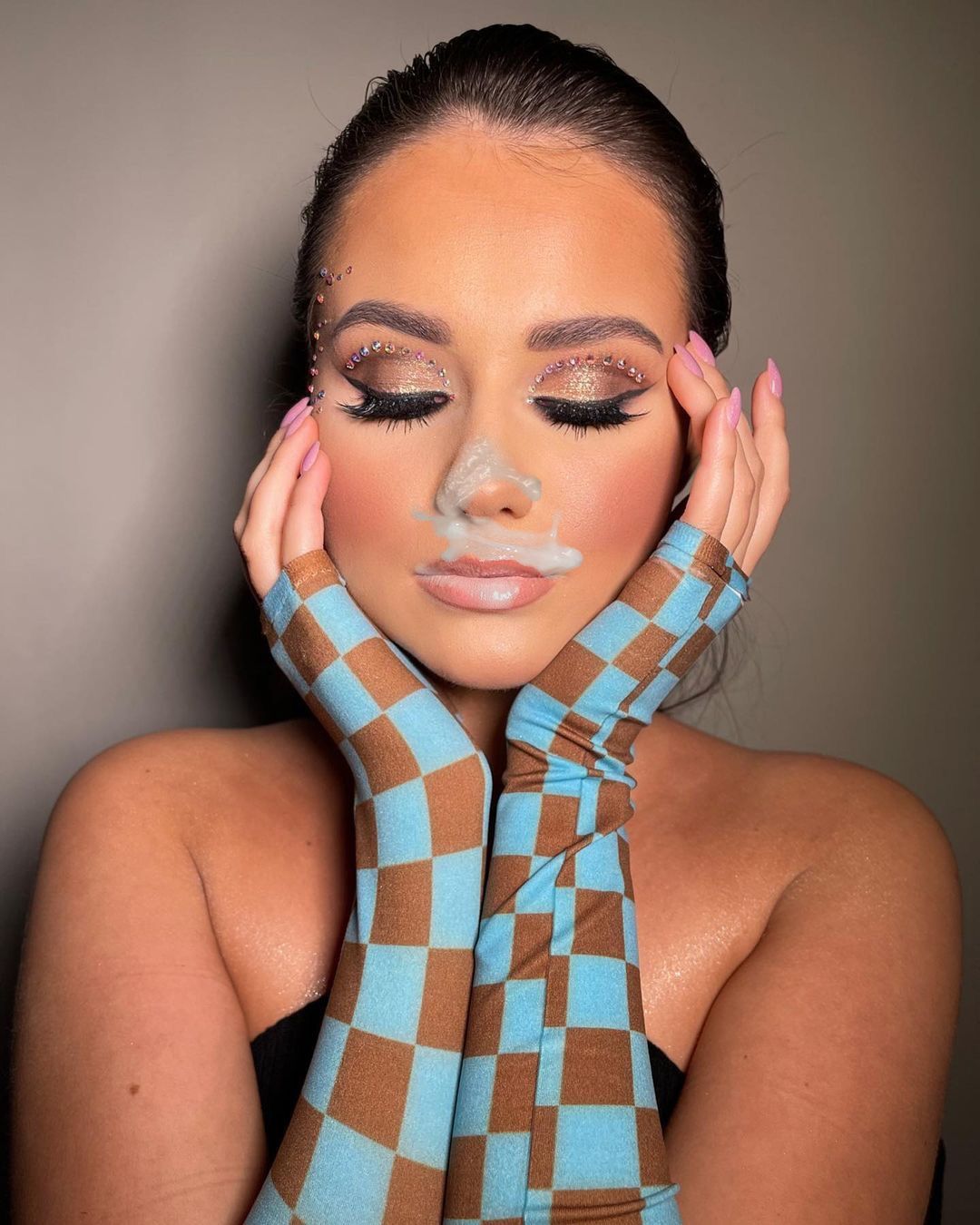 Wow such a beautiful girl with a cum facial - Cum Face GeneratorCum Face  Generator