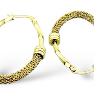 Stainless Steel Hoop Earring Oval Sugar