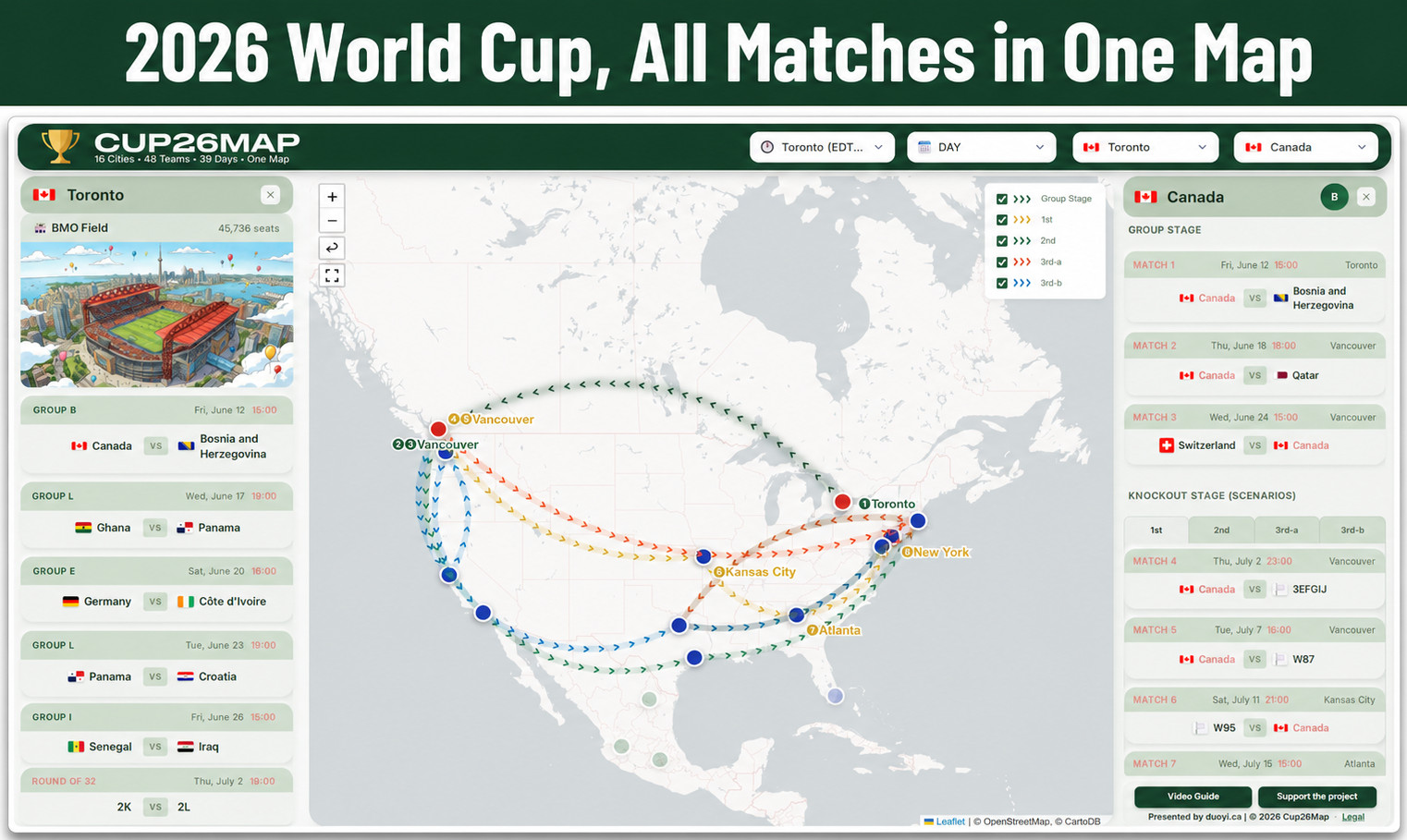 World Cup 2026 Schedule Map All 104 Matches 16 Cities Cup26Map Og Image 