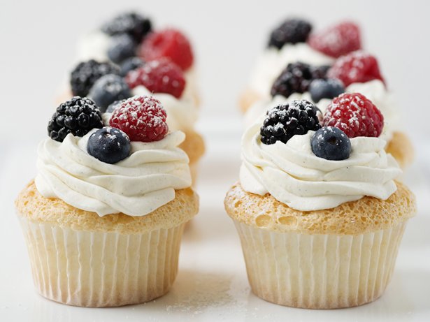Angel Food Cupcakes with Berries
