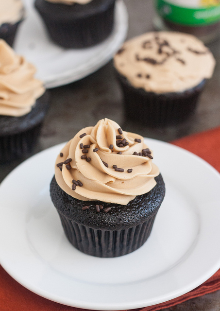 Ganache Filled Mocha Cupcaks
