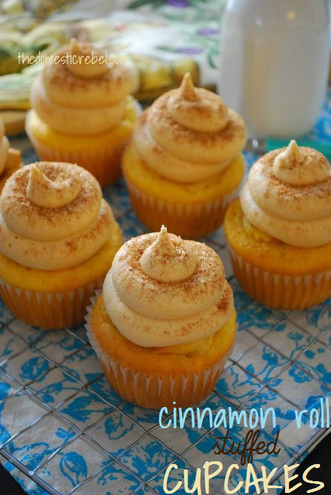Cinnamon Roll Stuffed Cupcakes