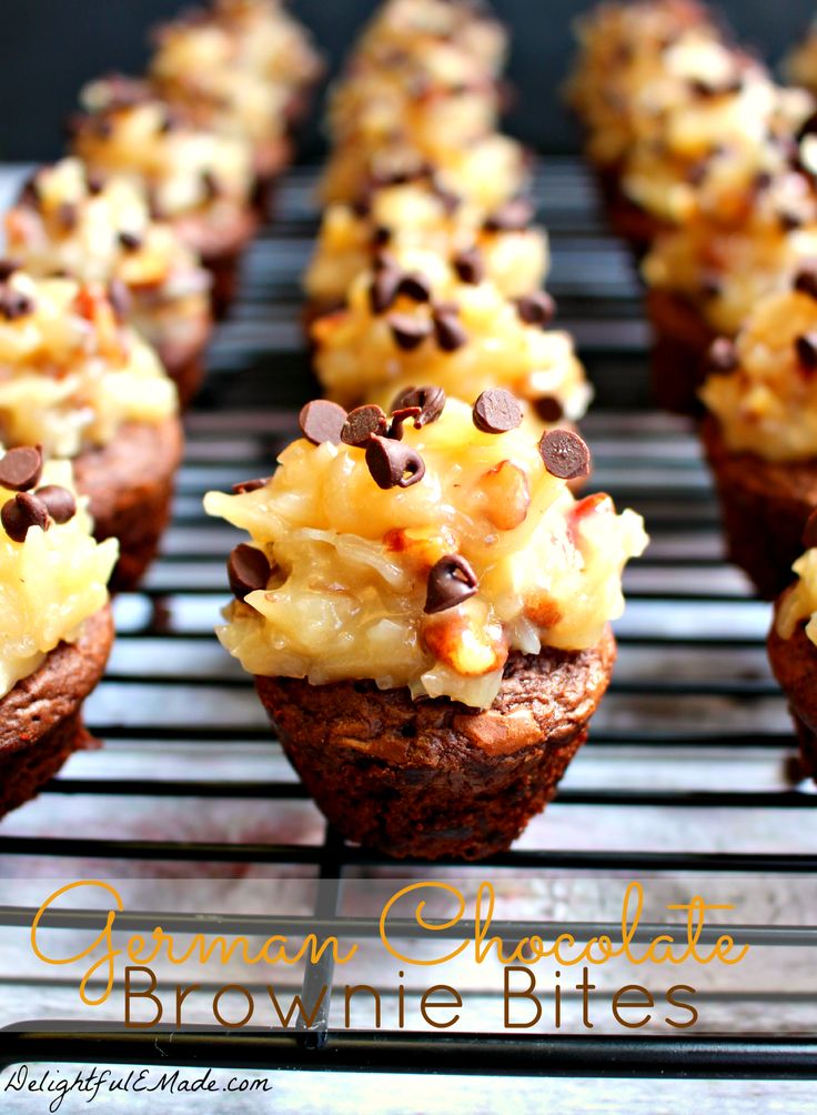 German Chocolate Brownie Bites