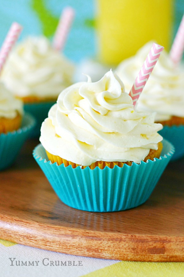 Pineapple Dole Whip Cupcakes