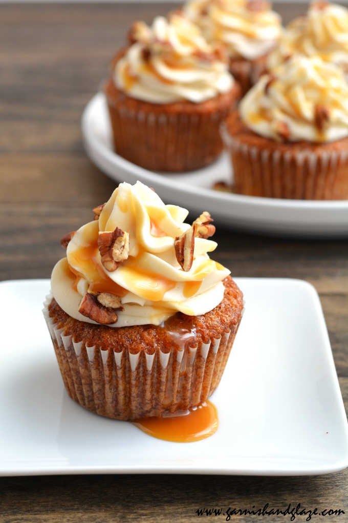 Caramel Pecan Carrot Cupcakes