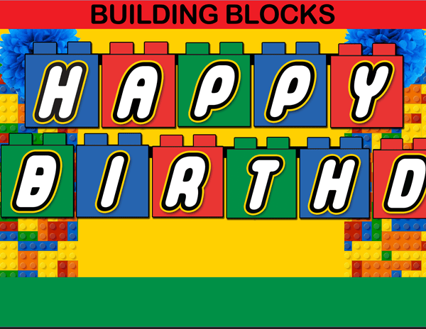 building blocks happy birthday banner instant download cupcakemakeover