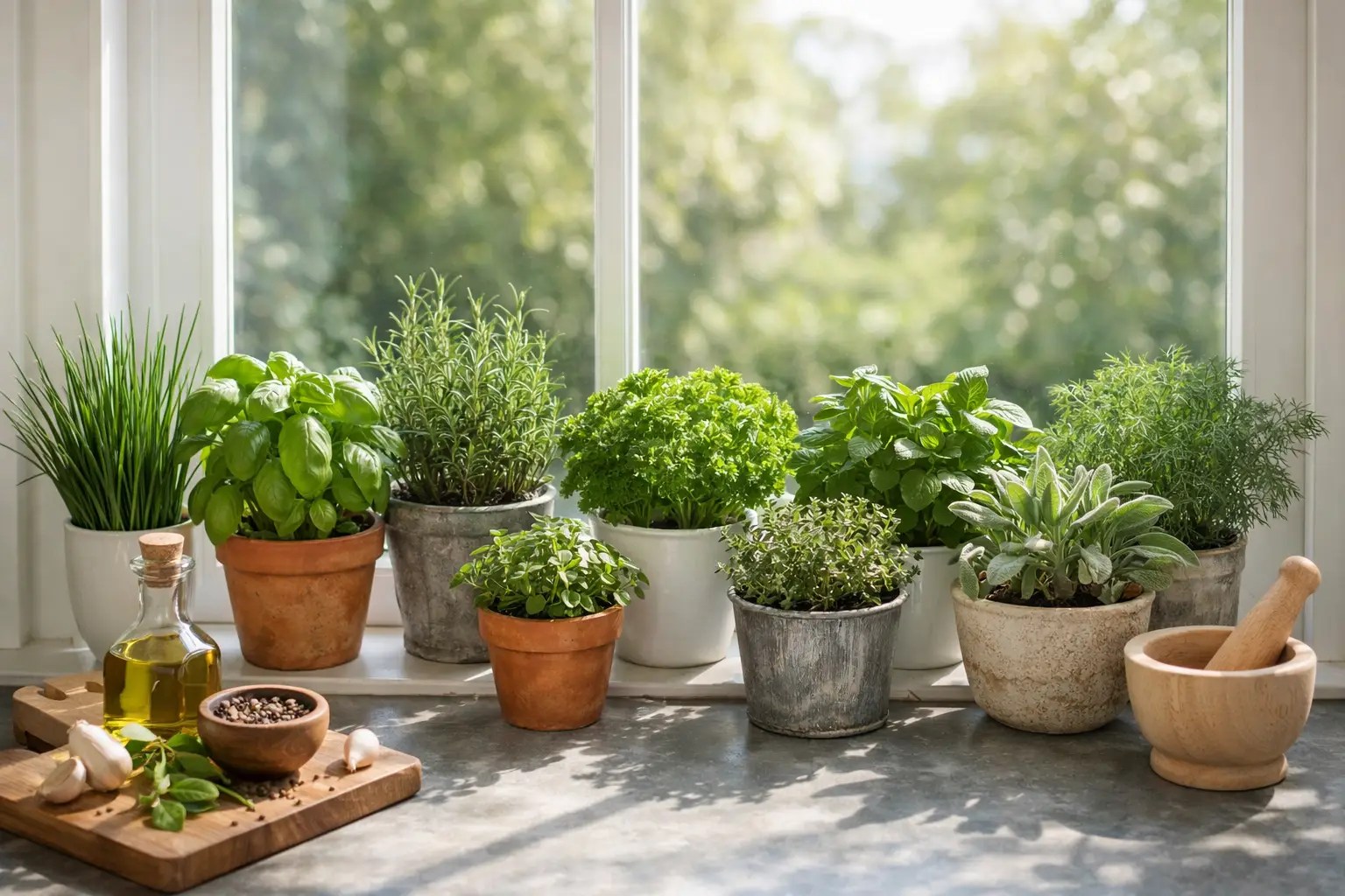 Ten best herbs for a window sill garden