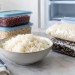 Containers of rice ready for the freezer.