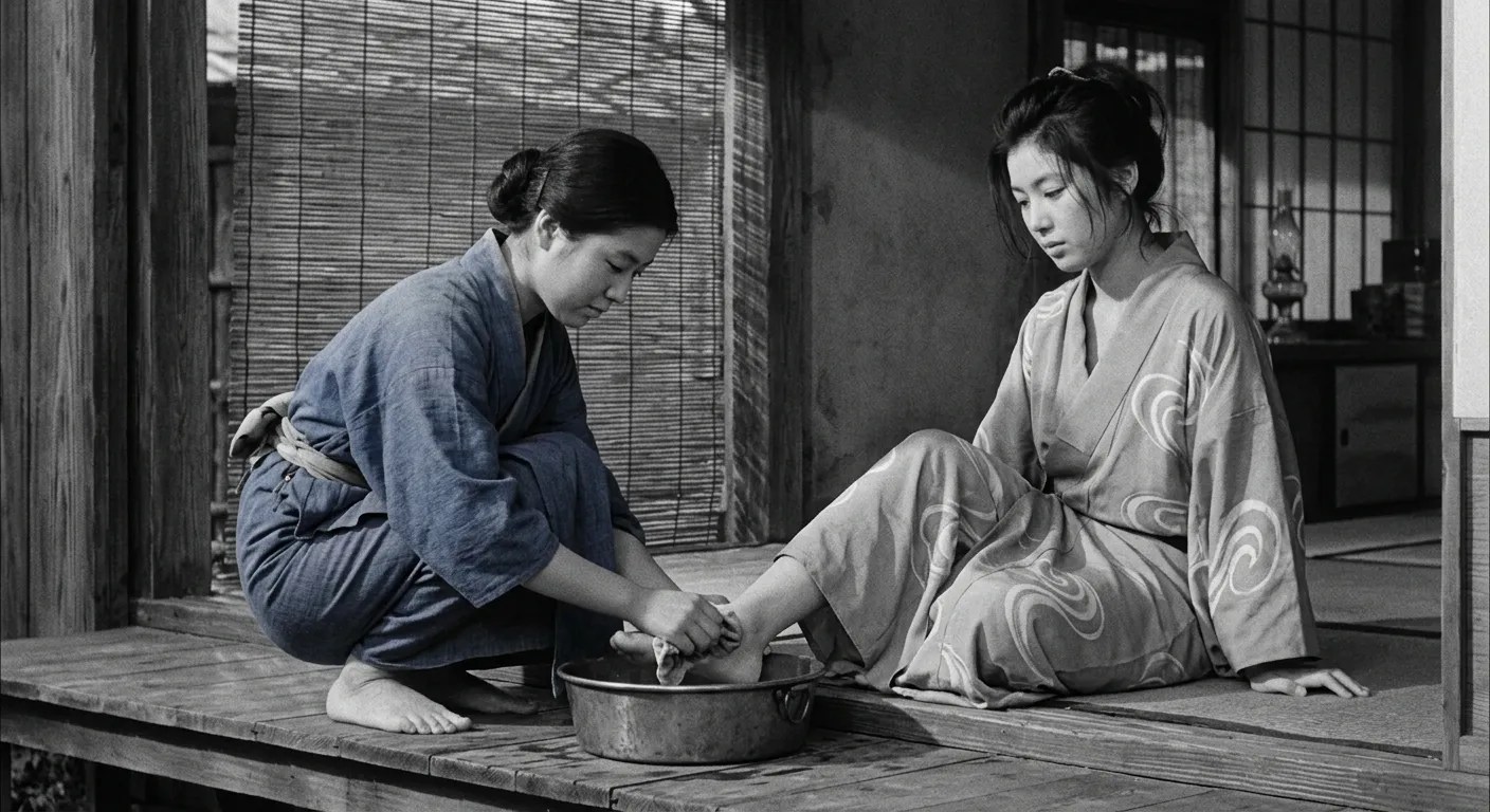 In the style of Akira Kurosawa a young geisha prepares for an outing.