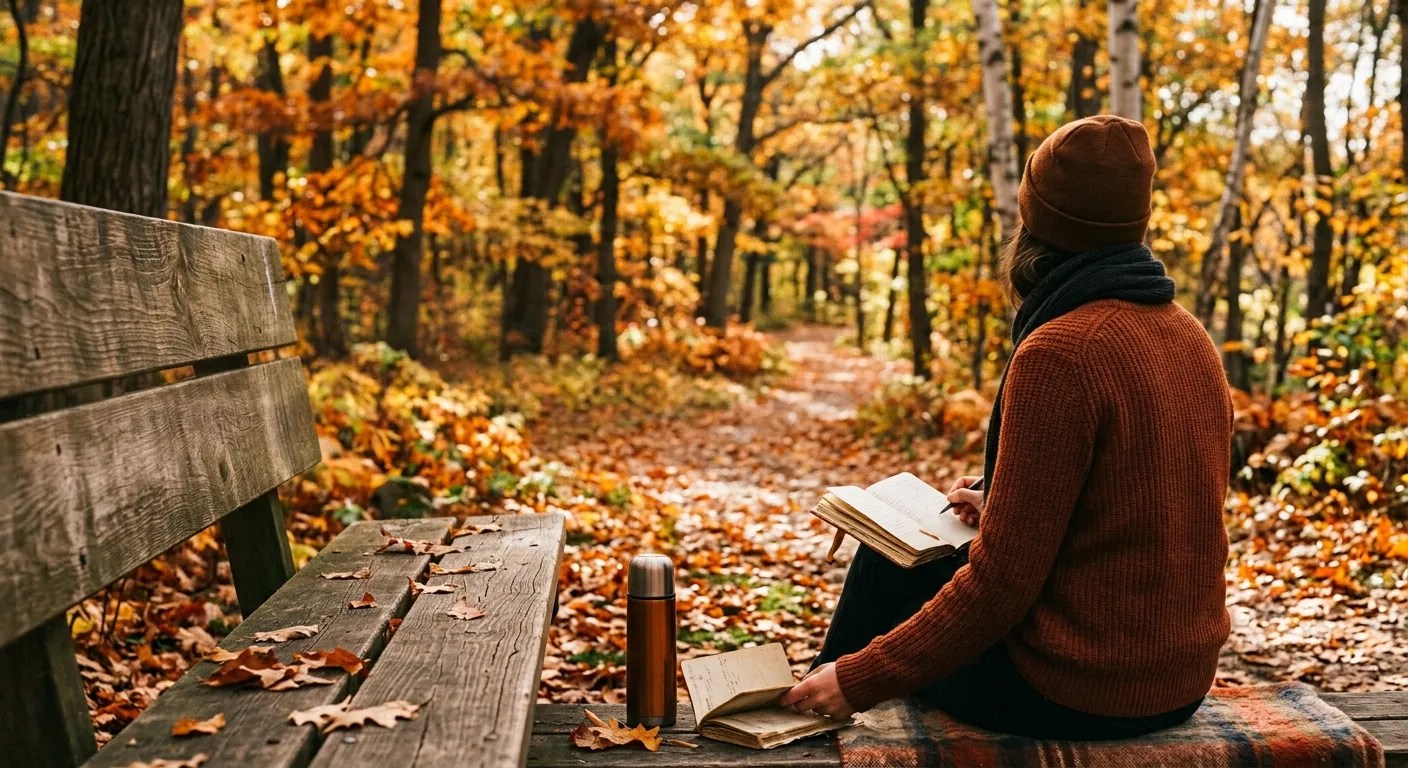 A reader in fall reads haiku.