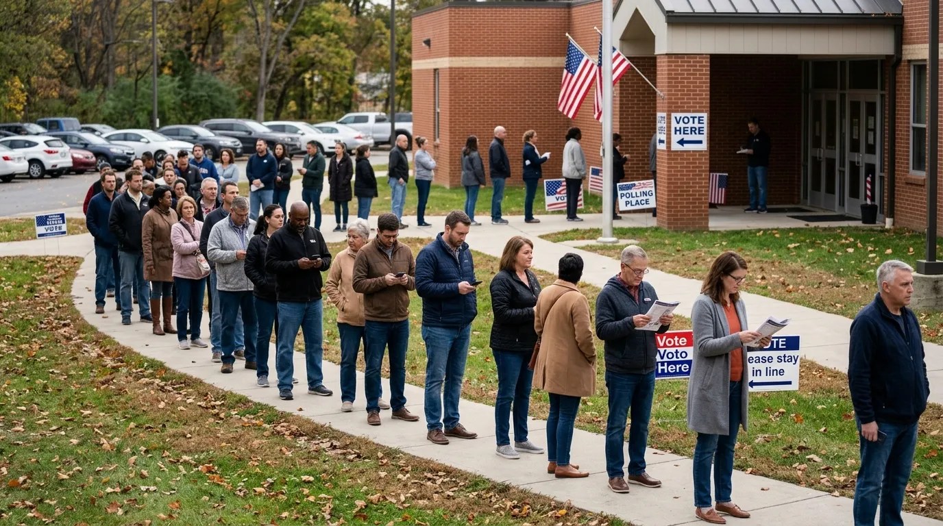 waiting in line to vote