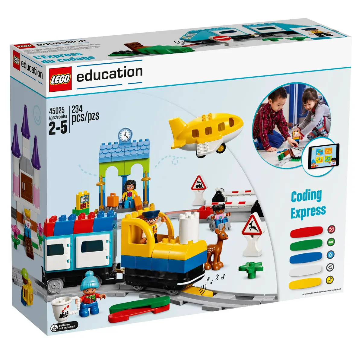 Image of the LEGO Education Coding Express for ages 2-5.