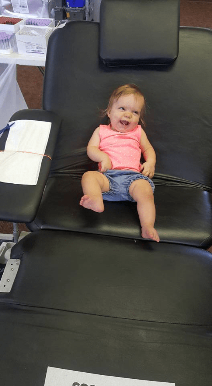 She wanted to give blood by the end, but she didn’t meet the weight requirement 😉