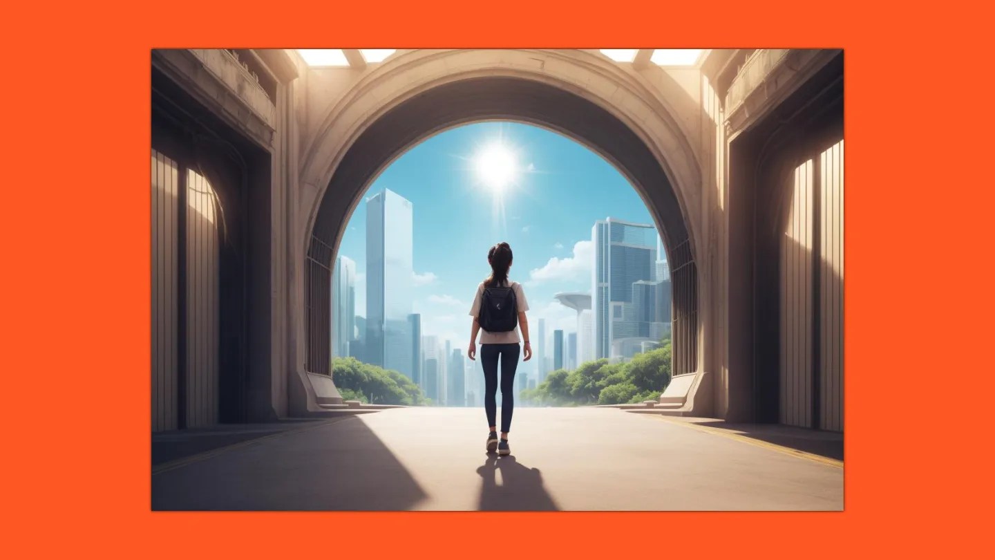 Illustration of optimistic future