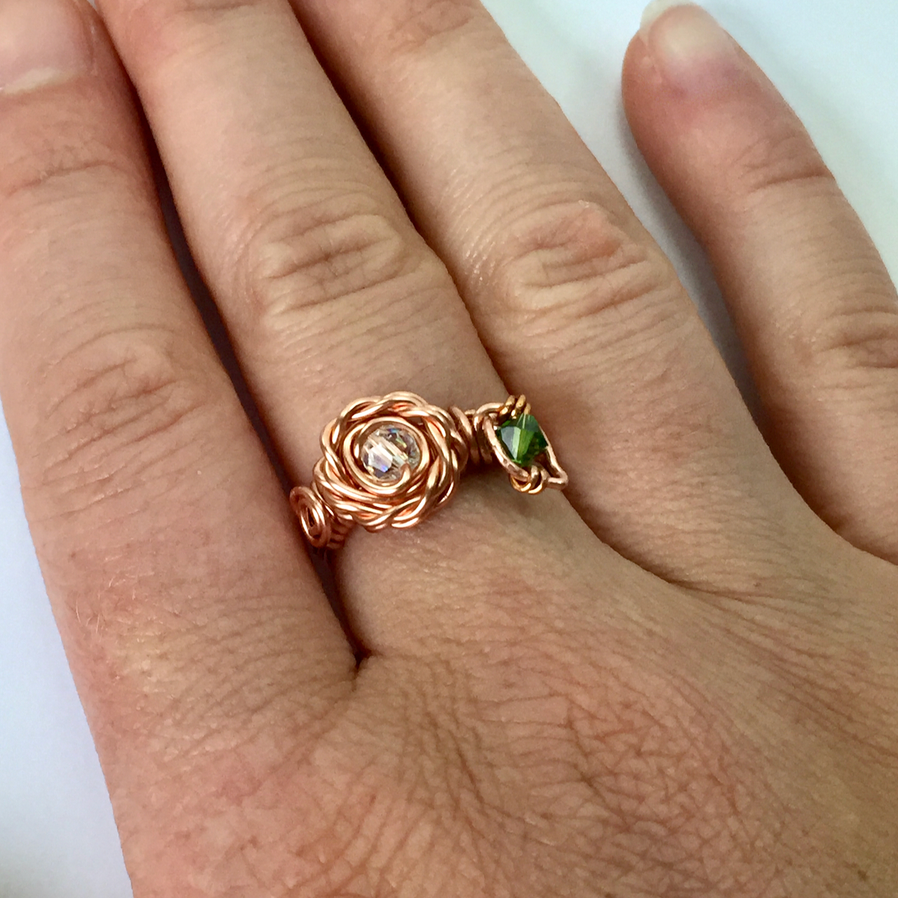 First design of Rose Ring with a leaf
