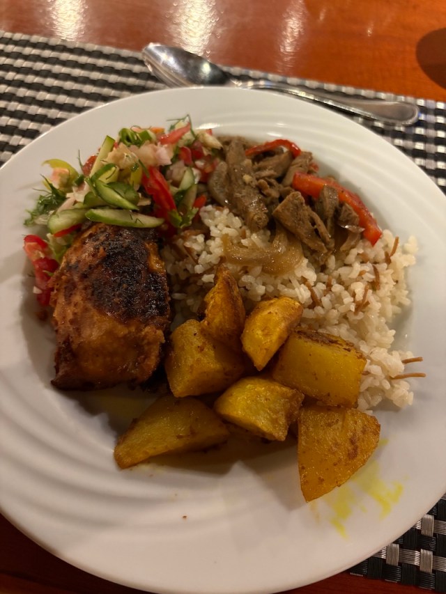 Food at Abu Dabbab Lodge in Marsa Alam.