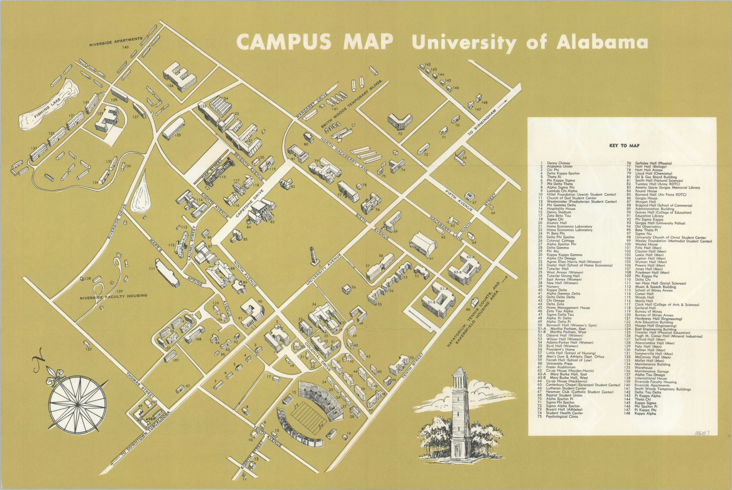 Campus Map University Of Alabama Curtis Wright Maps Map 18.01x12.06 03 11 24 Inv006057 Scaled 