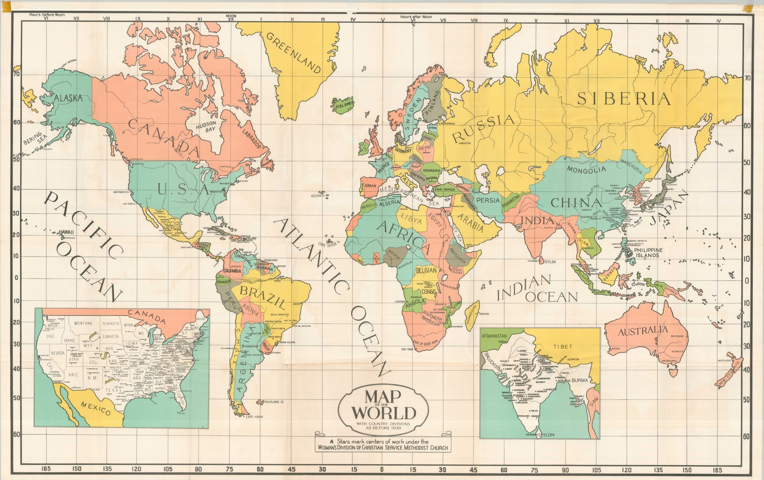 Map Of The World With Country Divisions As Before 1939 Curtis Wright Maps INV007239C Scaled.