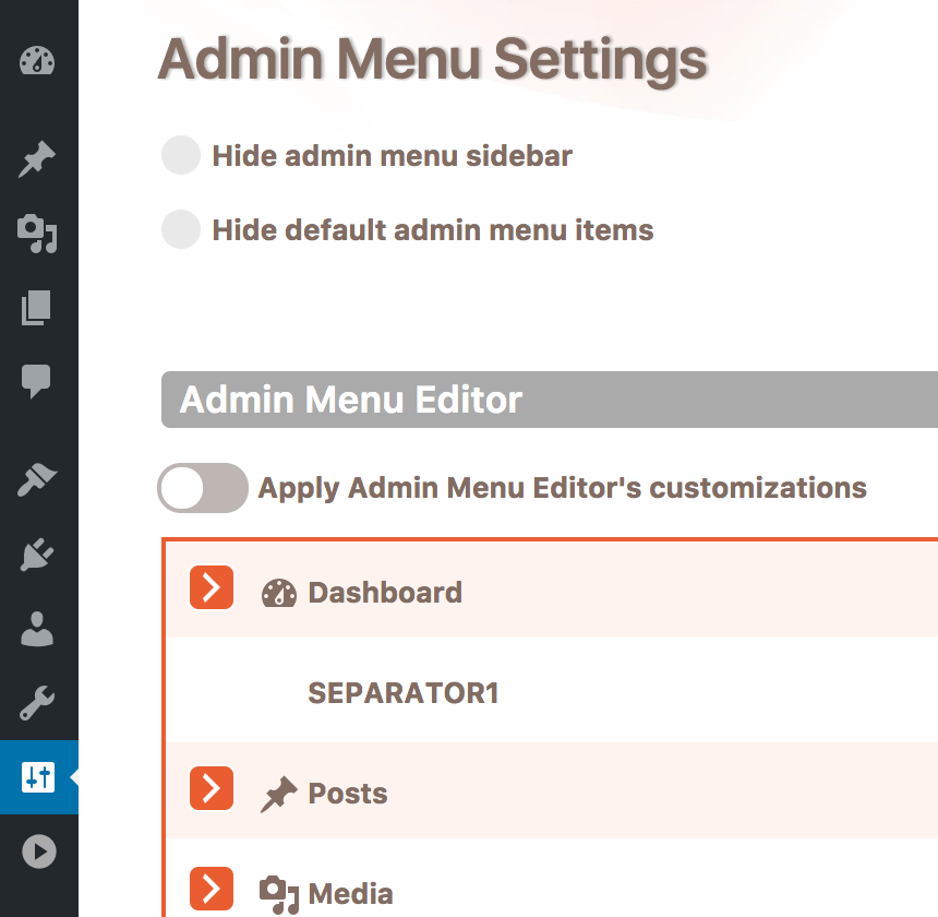 In above line of code, first . WordPress Admin Menu Management - Cusmin
