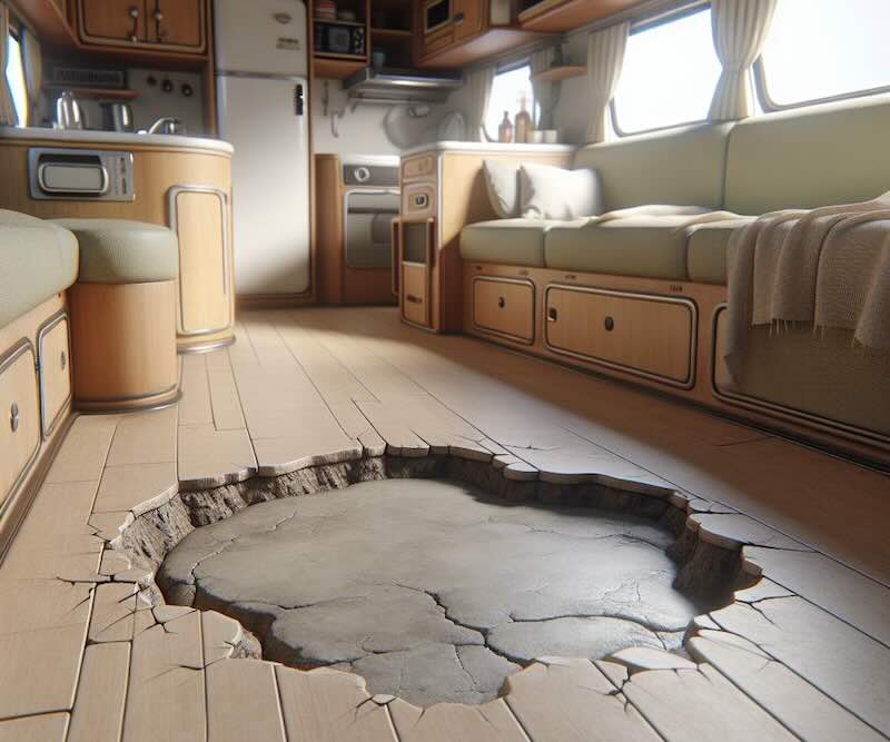 How to fix soft spot in camper floor?