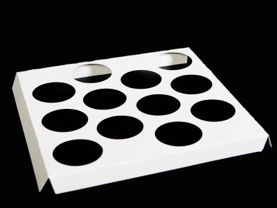 1 Dozen ( 11" x 11" ) Standard Cupcake Insert, White/White 200 pcs./bundle