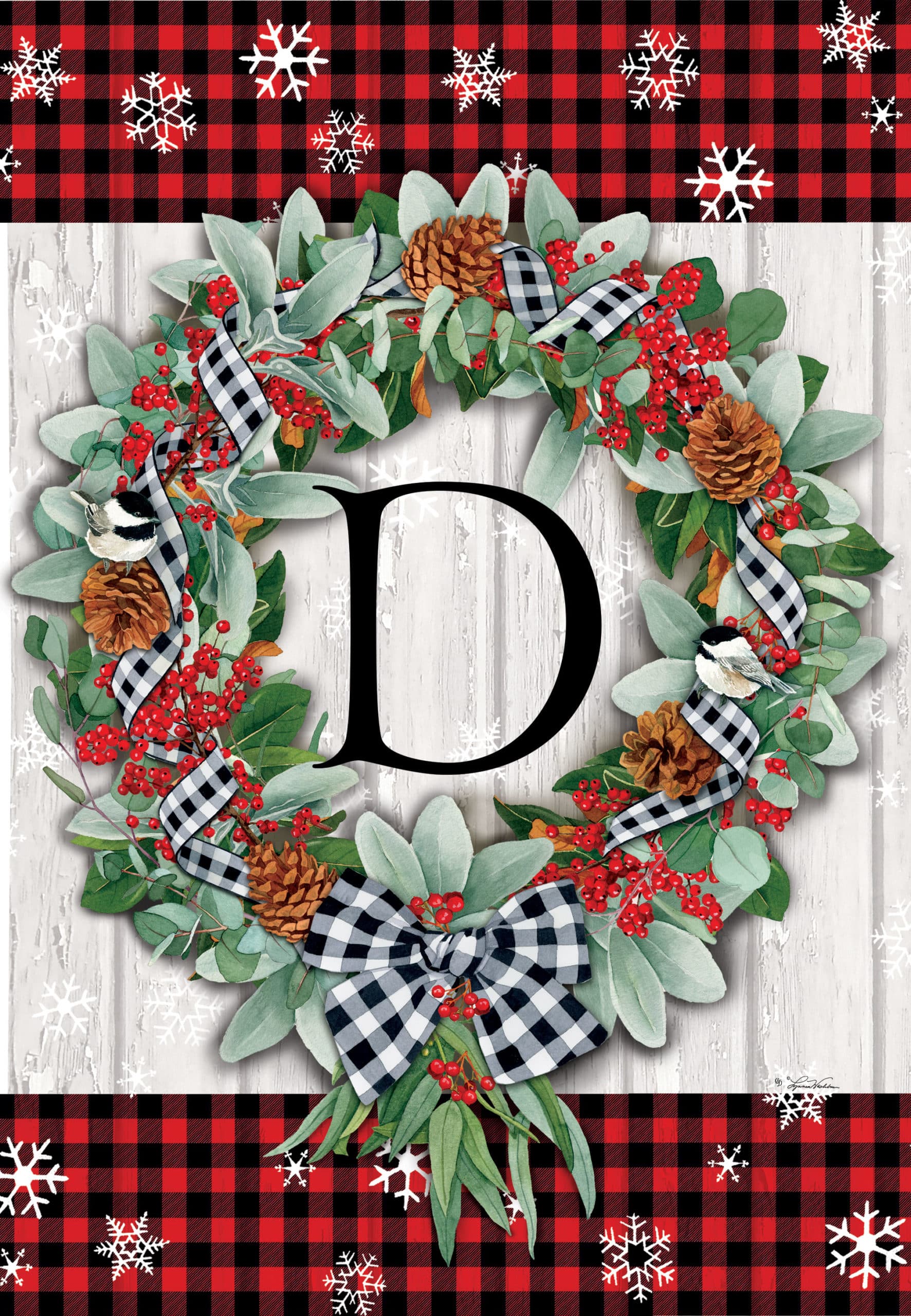 Caspar lam and yujune park of the design studio synoptic office developed a topographic typeface that visualizes how often we use the letters of the alphabet. Gingham Wreath Monogram Letter D Custom Decor