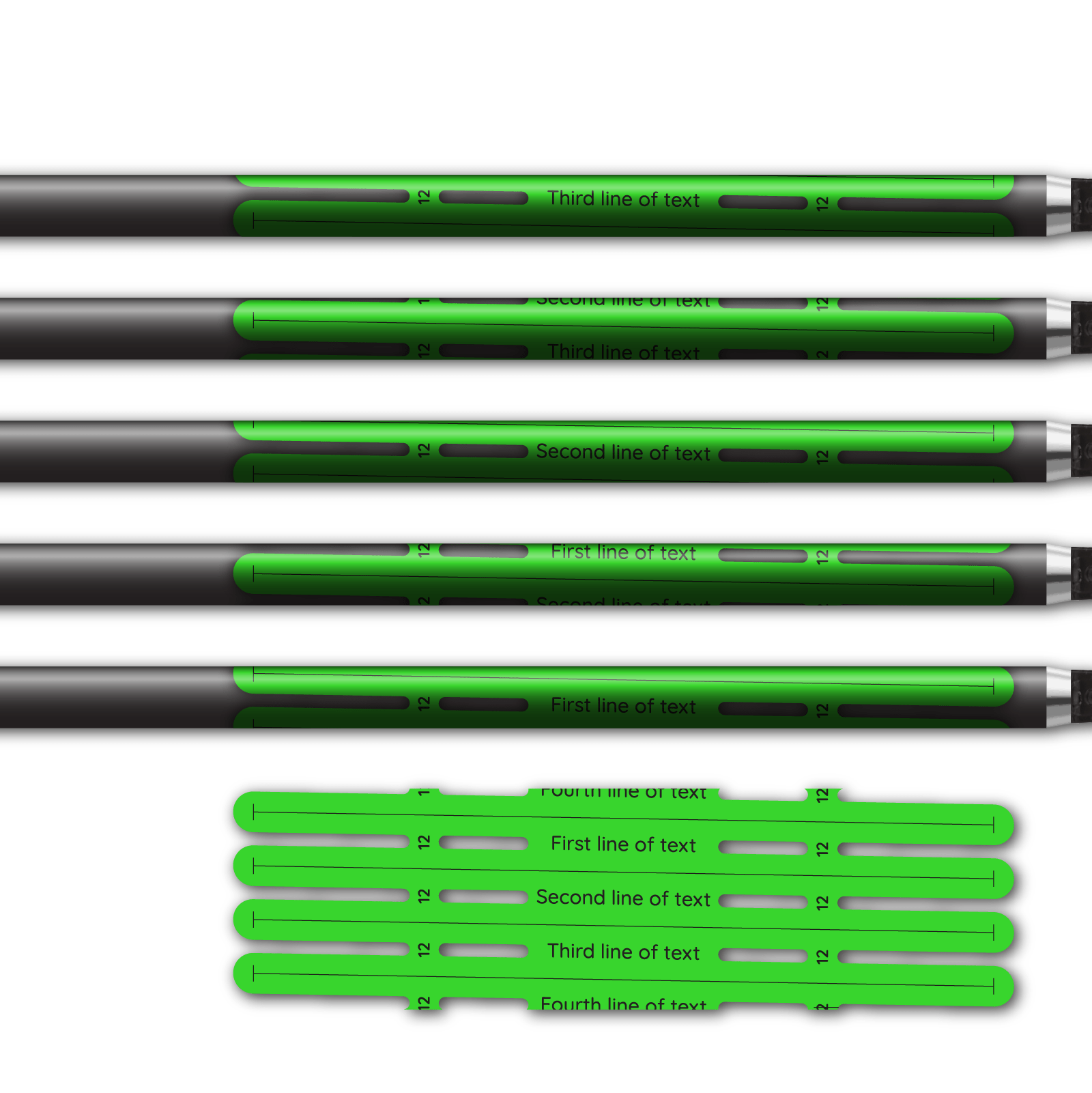 Alternative view of 4 fletch Vortex - Fluor Green