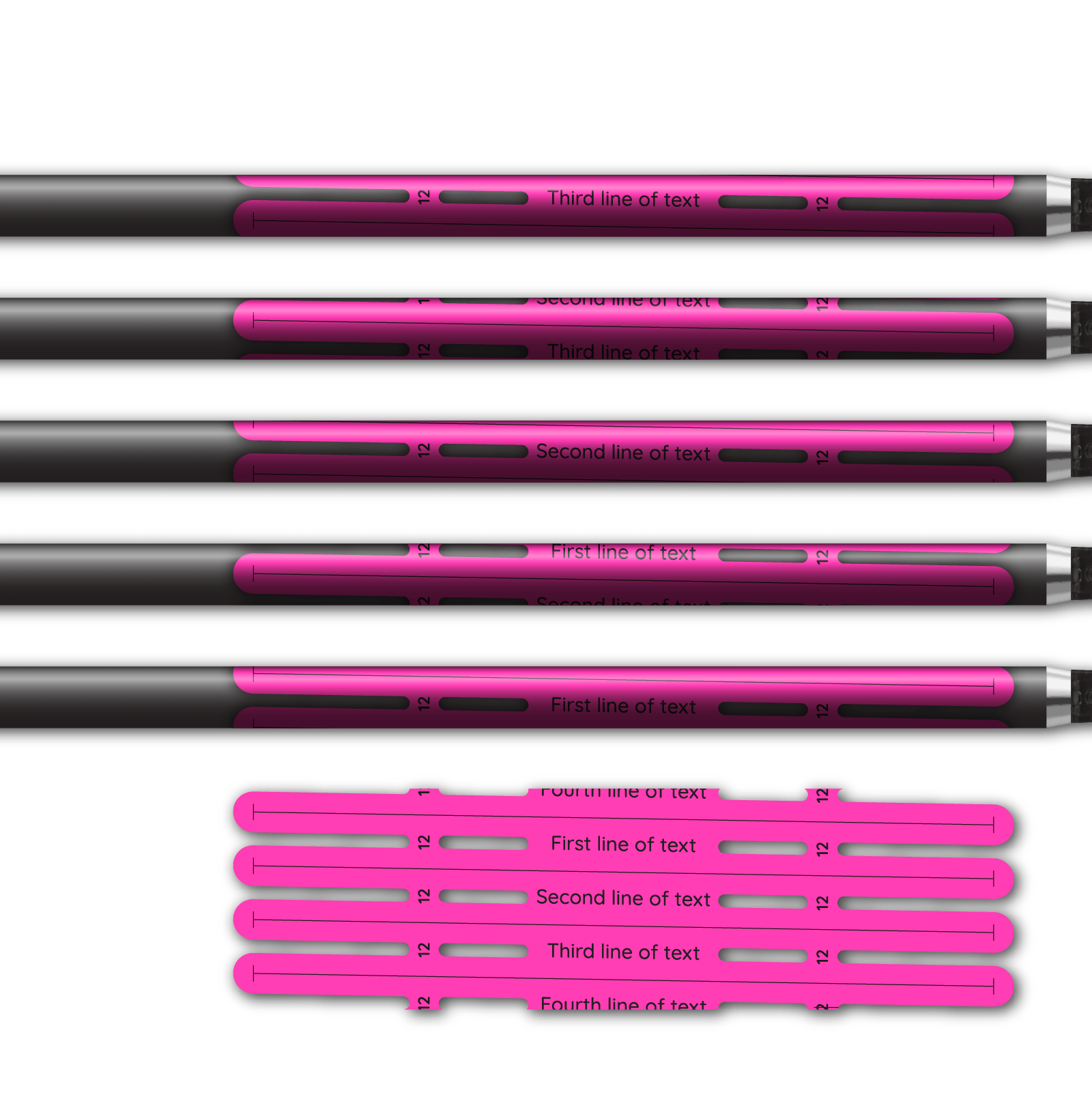 Alternative view of 4 fletch Vortex - Fluor Pink