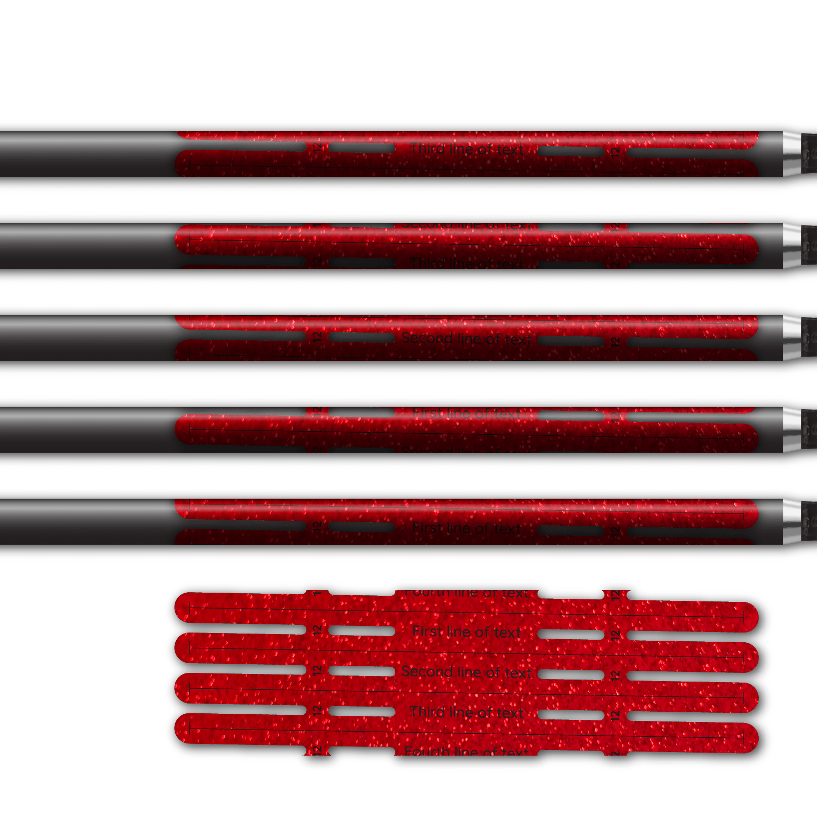 Alternative view of 4 Fletch Vortex - Glitter Red