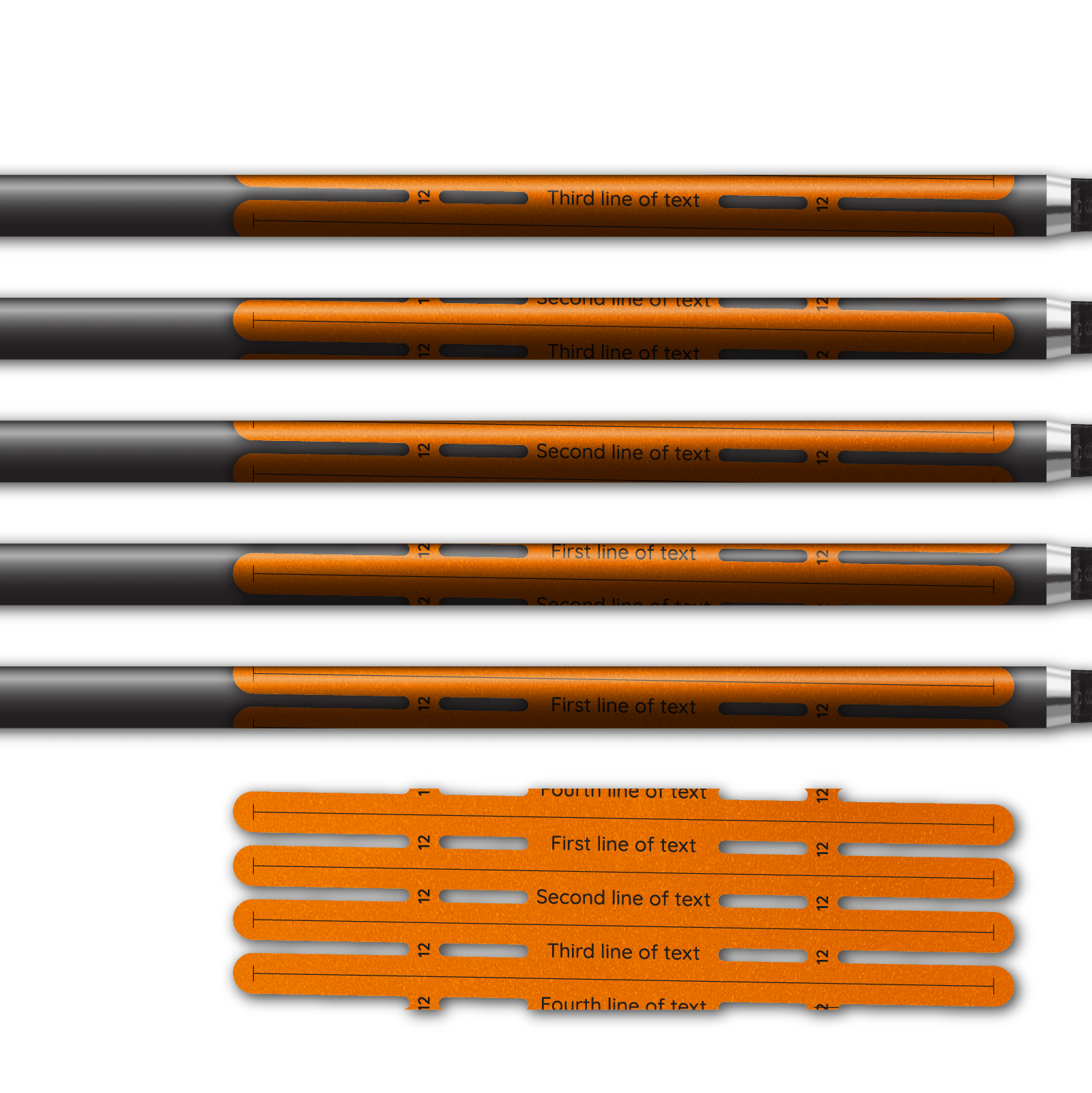 Alternative view of 4 fletch Vortex - Retro-Reflective Orange