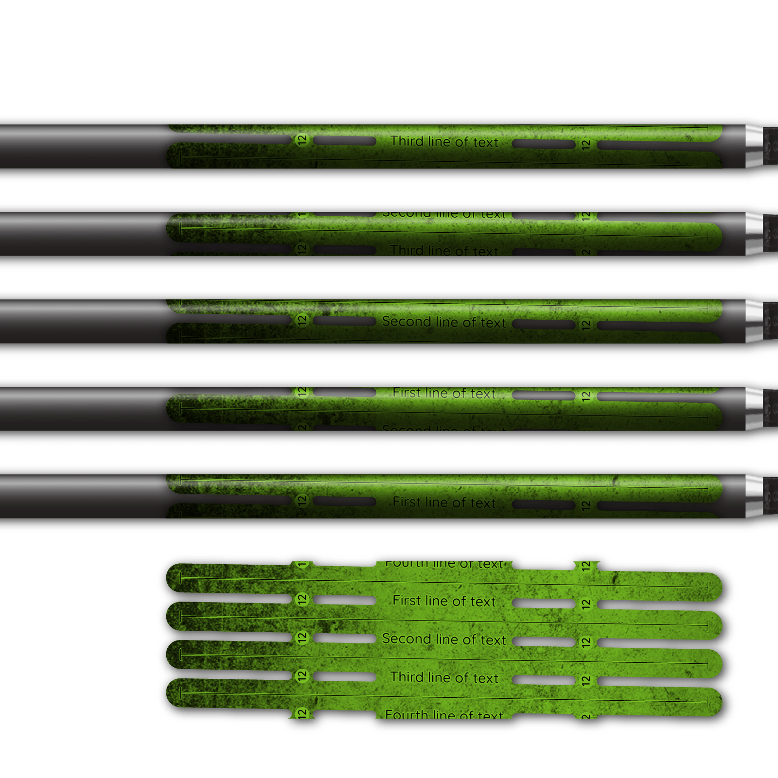 Alternative view of 4 fletch Vortex - Grunge Lime